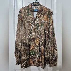 Mens Plus Magellan Mag Wick Fish Gear Real Tree Camo Vented Shirt Size 2XL